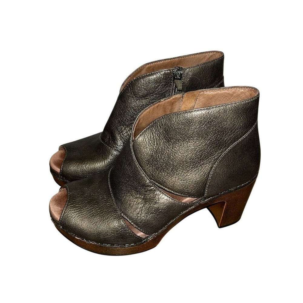 Dansko Women's Peep-Toe Heels in Metallic Brown